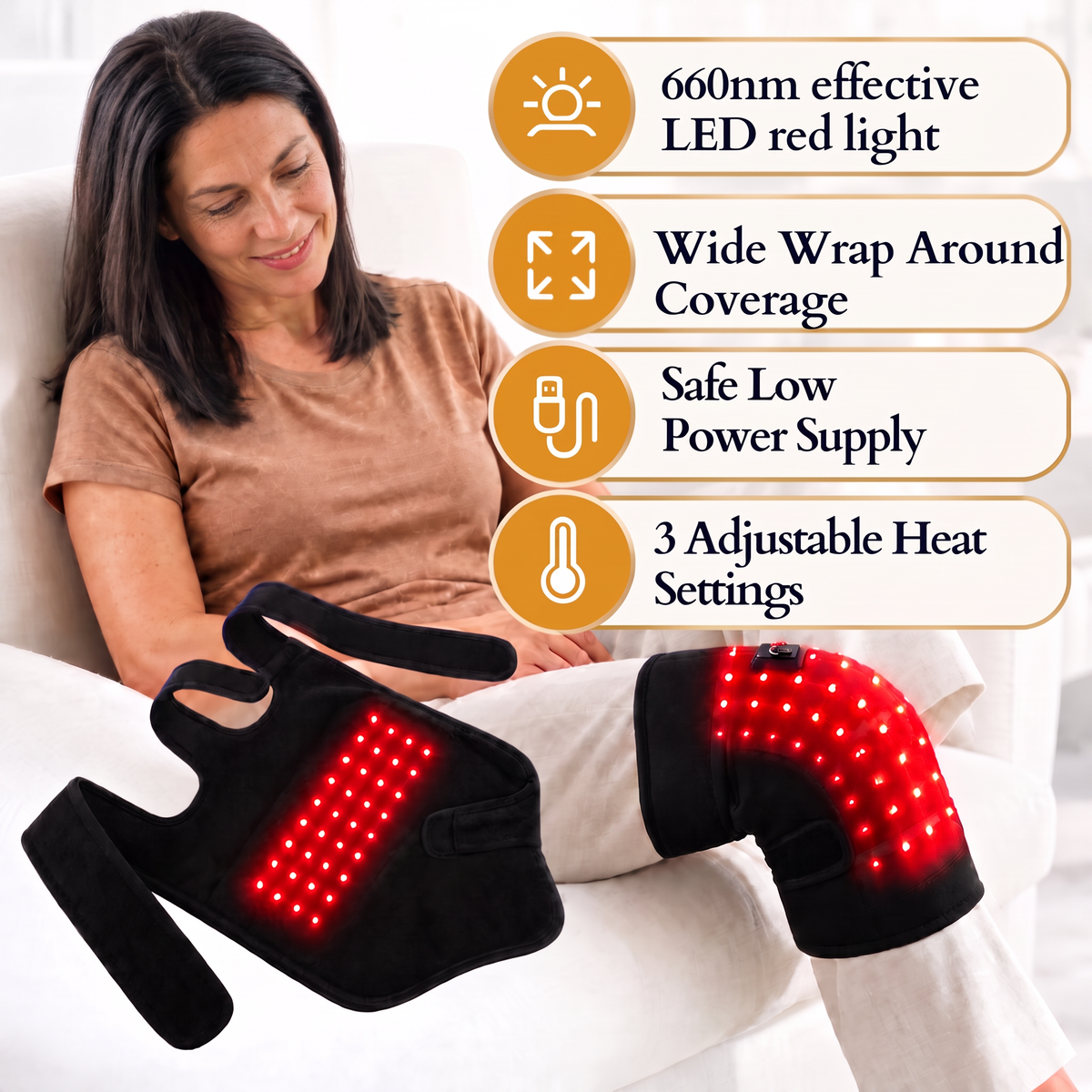 Dual Effect Knee Wrap (heat + advanced red light therapy)
